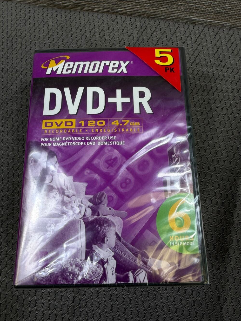 Memorex DVD+R Recordable 120 Minute 4.7GB 5 Pack Brand New Factory Sealed